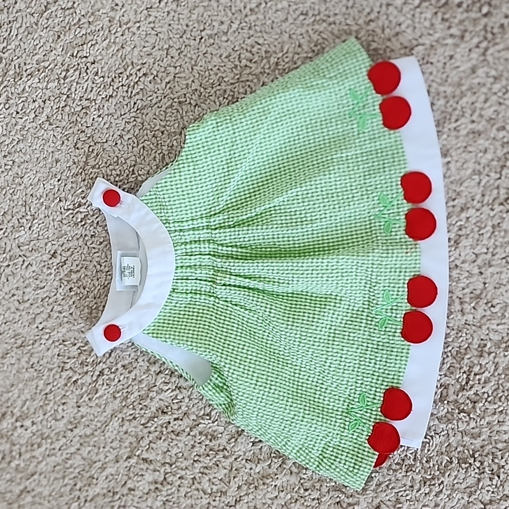 Florence Eiseman green cherry halter top 12 months